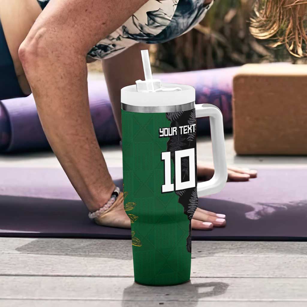 Custom Aotearoa South Africa Rugby Freedom Cup Tumbler With Handle Kiwi Warriors Haka with King Protea Symbol - Wonder Print Shop