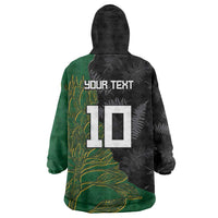 Custom Aotearoa South Africa Rugby Freedom Cup Wearable Blanket Hoodie Kiwi Warriors Haka with King Protea Symbol - Wonder Print Shop