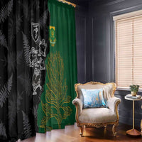 Aotearoa South Africa Rugby Freedom Cup Window Curtain Kiwi Warriors Haka with King Protea Symbol - Wonder Print Shop