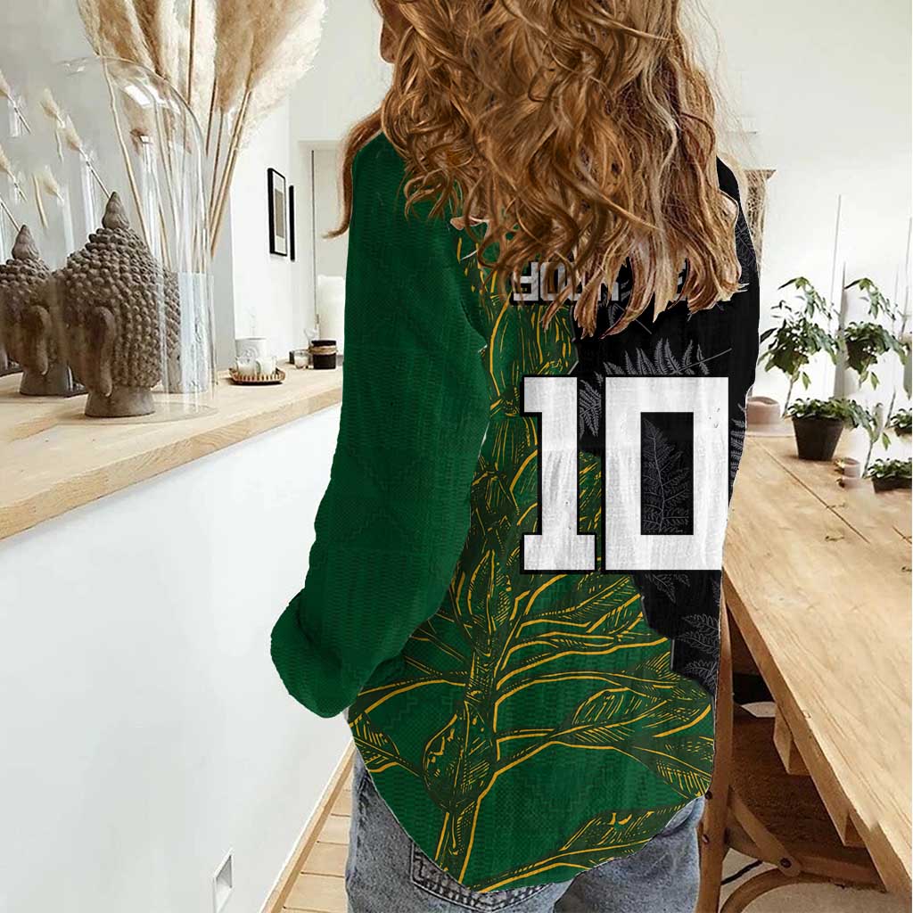 Custom Aotearoa South Africa Rugby Freedom Cup Women Casual Shirt Kiwi Warriors Haka with King Protea Symbol - Wonder Print Shop