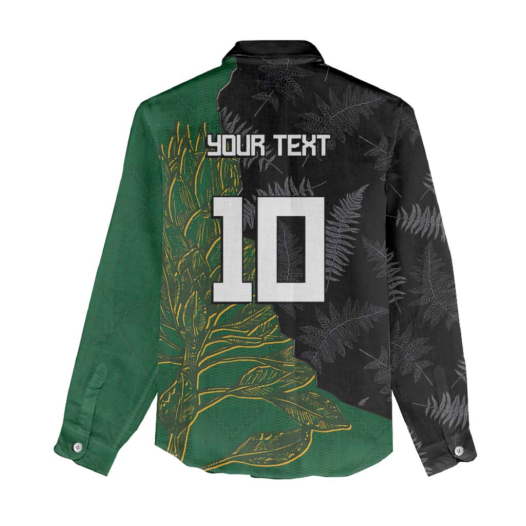 Custom Aotearoa South Africa Rugby Freedom Cup Women Casual Shirt Kiwi Warriors Haka with King Protea Symbol - Wonder Print Shop