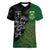 Custom Aotearoa South Africa Rugby Freedom Cup Women V-Neck T-Shirt Kiwi Warriors Haka with King Protea Symbol - Wonder Print Shop