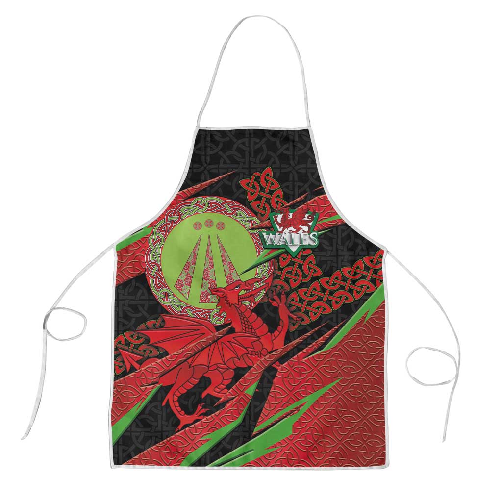 Welsh Celtic-Awen Apron Wales Y Ddraig Goch with Celtic Knot Sporty - Wonder Print Shop