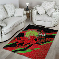 Welsh Celtic-Awen Area Rug Wales Y Ddraig Goch with Celtic Knot Sporty - Wonder Print Shop