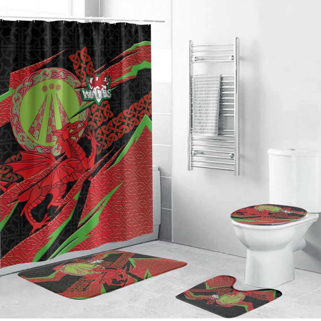 Welsh Celtic-Awen Bathroom Set Wales Y Ddraig Goch with Celtic Knot Sporty - Wonder Print Shop