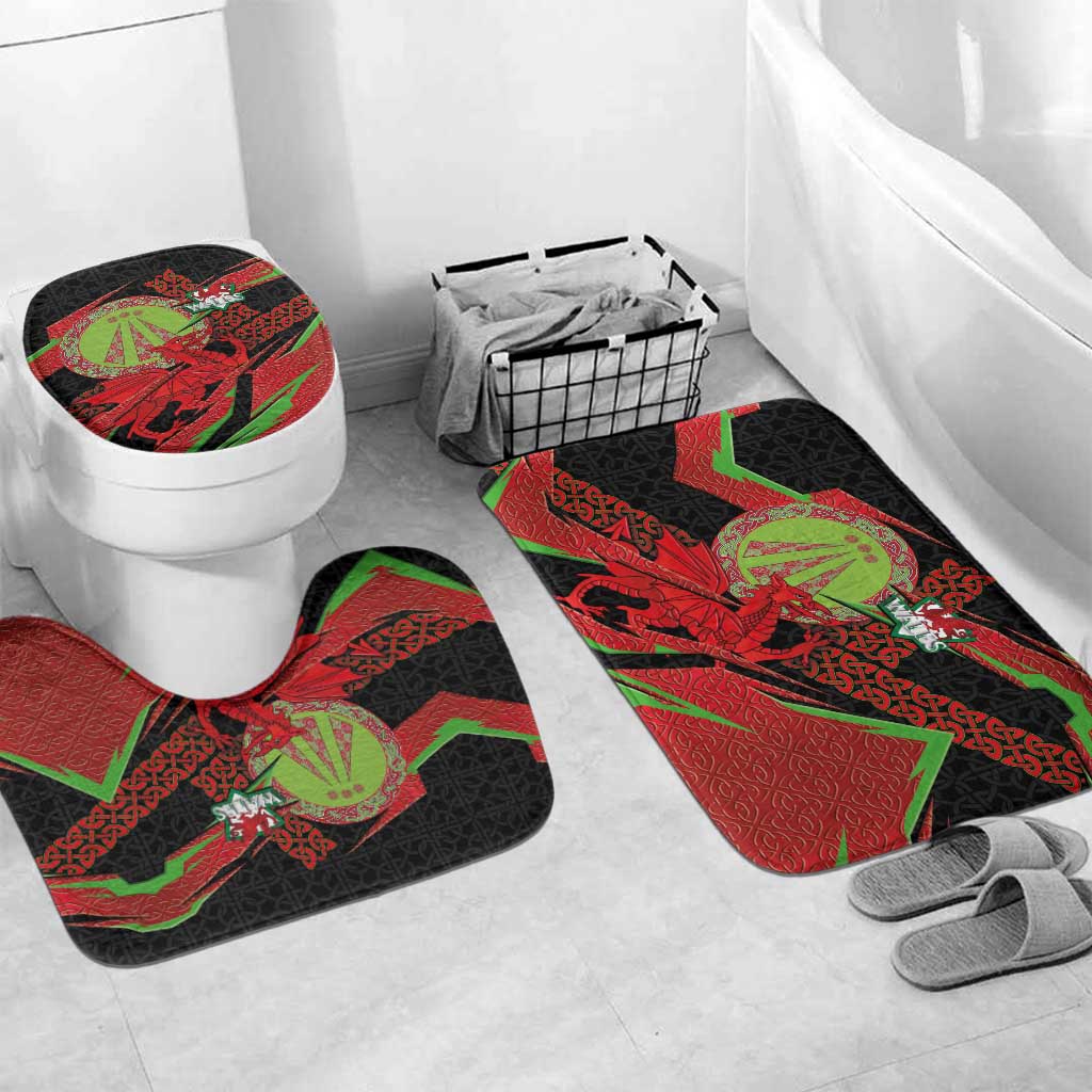 Welsh Celtic-Awen Bathroom Set Wales Y Ddraig Goch with Celtic Knot Sporty - Wonder Print Shop