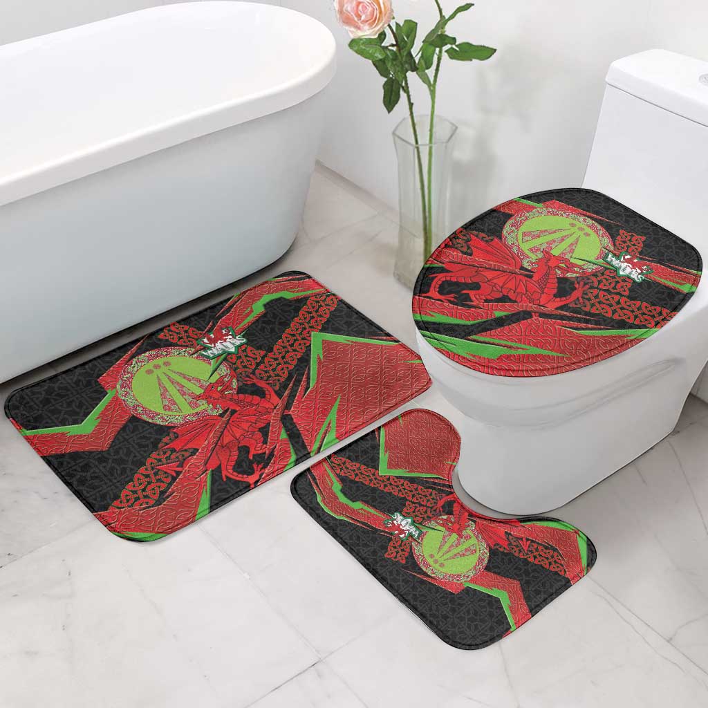Welsh Celtic-Awen Bathroom Set Wales Y Ddraig Goch with Celtic Knot Sporty - Wonder Print Shop