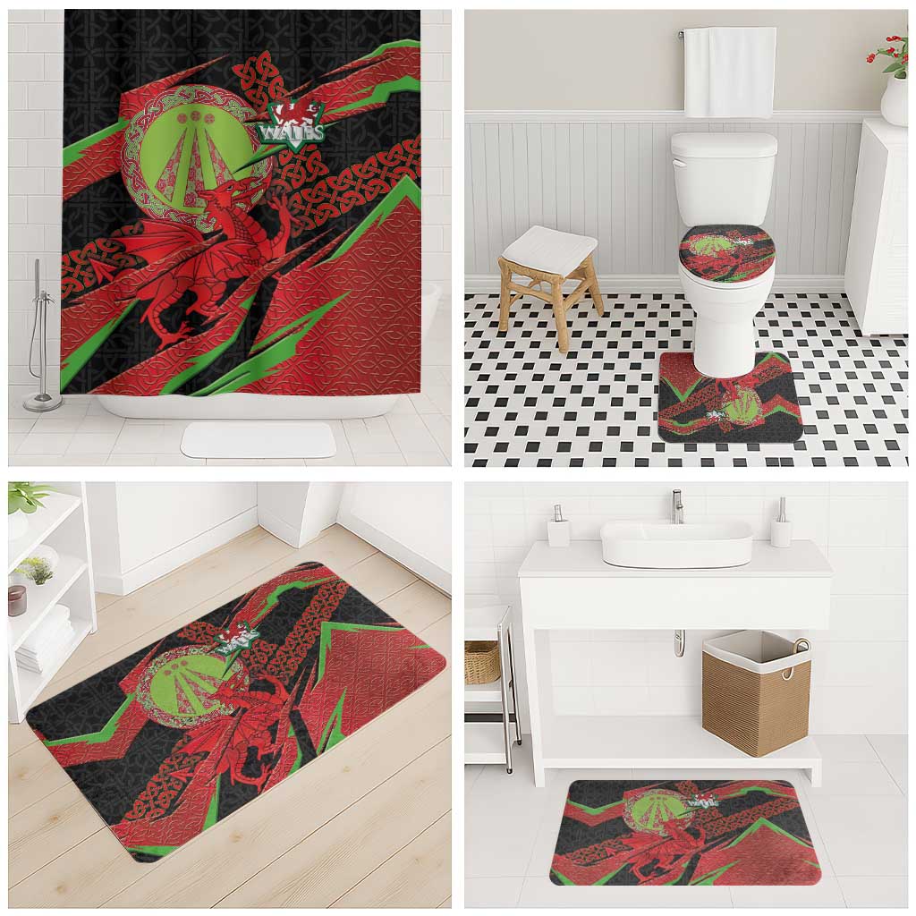 Welsh Celtic-Awen Bathroom Set Wales Y Ddraig Goch with Celtic Knot Sporty - Wonder Print Shop