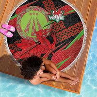 Welsh Celtic-Awen Beach Blanket Wales Y Ddraig Goch with Celtic Knot Sporty - Wonder Print Shop