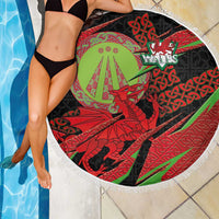 Welsh Celtic-Awen Beach Blanket Wales Y Ddraig Goch with Celtic Knot Sporty - Wonder Print Shop