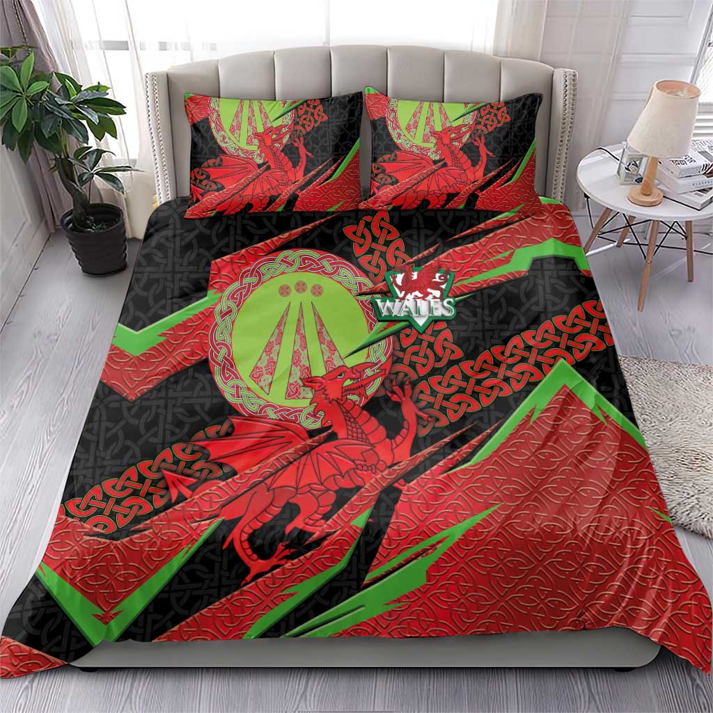 Welsh Celtic-Awen Bedding Set Wales Y Ddraig Goch with Celtic Knot Sporty - Wonder Print Shop