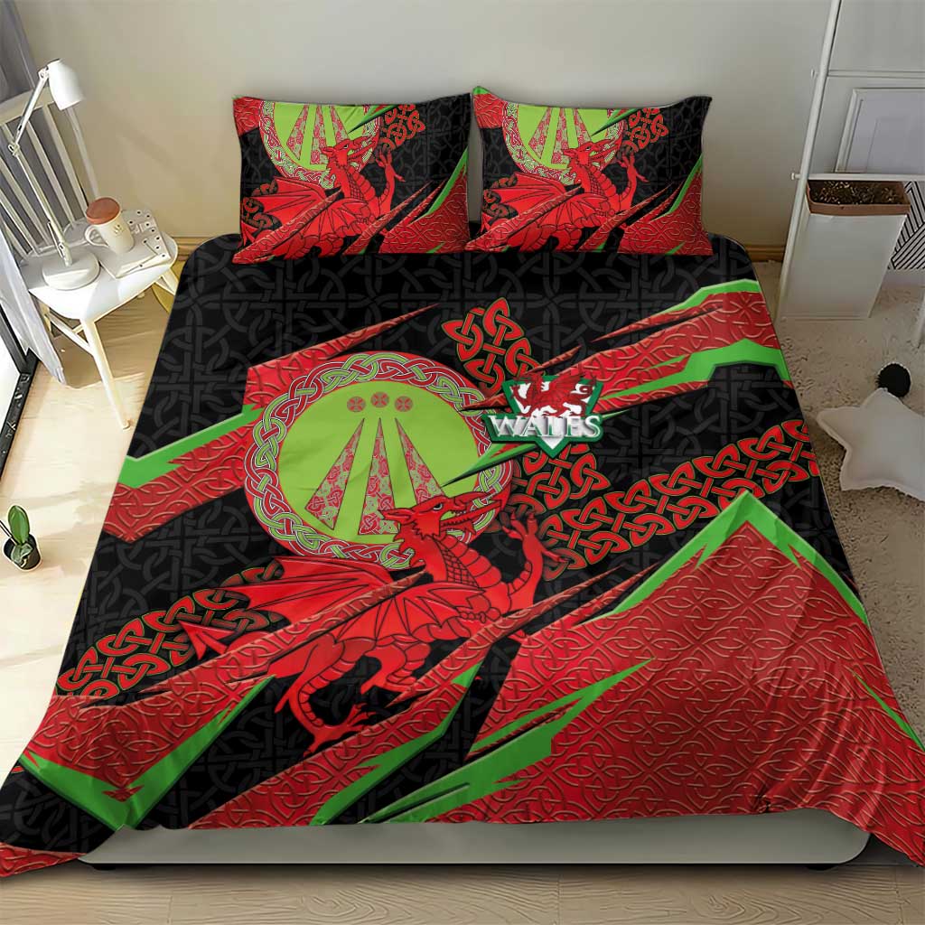 Welsh Celtic-Awen Bedding Set Wales Y Ddraig Goch with Celtic Knot Sporty - Wonder Print Shop