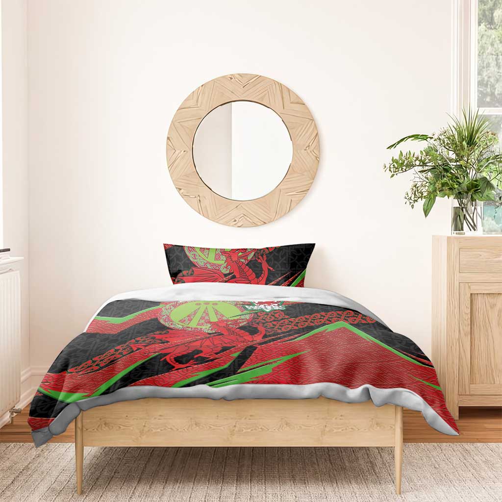 Welsh Celtic-Awen Bedding Set Wales Y Ddraig Goch with Celtic Knot Sporty - Wonder Print Shop