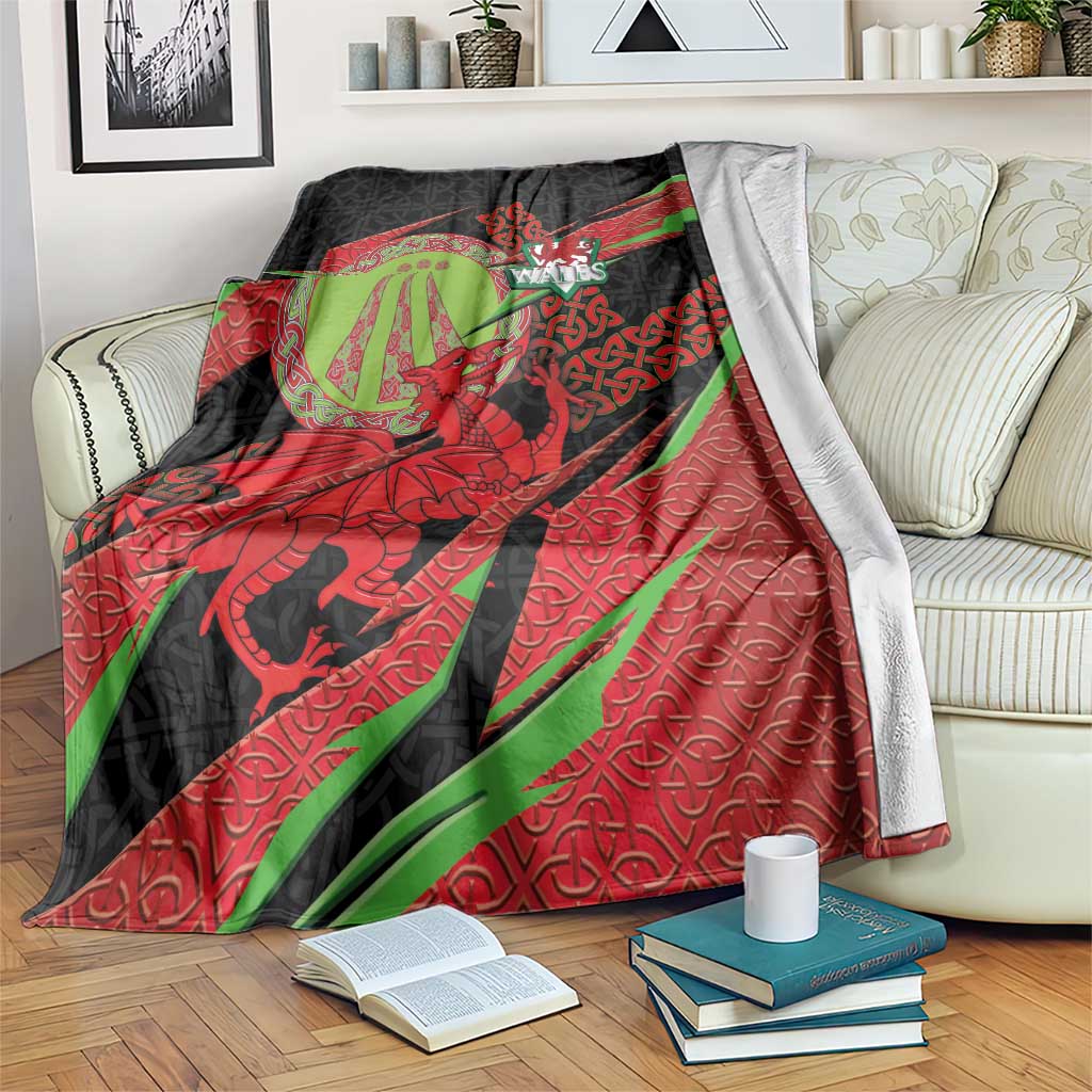 Welsh Celtic-Awen Blanket Wales Y Ddraig Goch with Celtic Knot Sporty - Wonder Print Shop