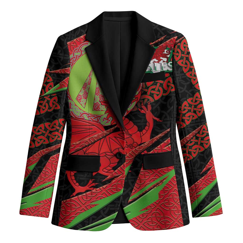 Welsh Celtic-Awen Blazer Wales Y Ddraig Goch with Celtic Knot Sporty - Wonder Print Shop