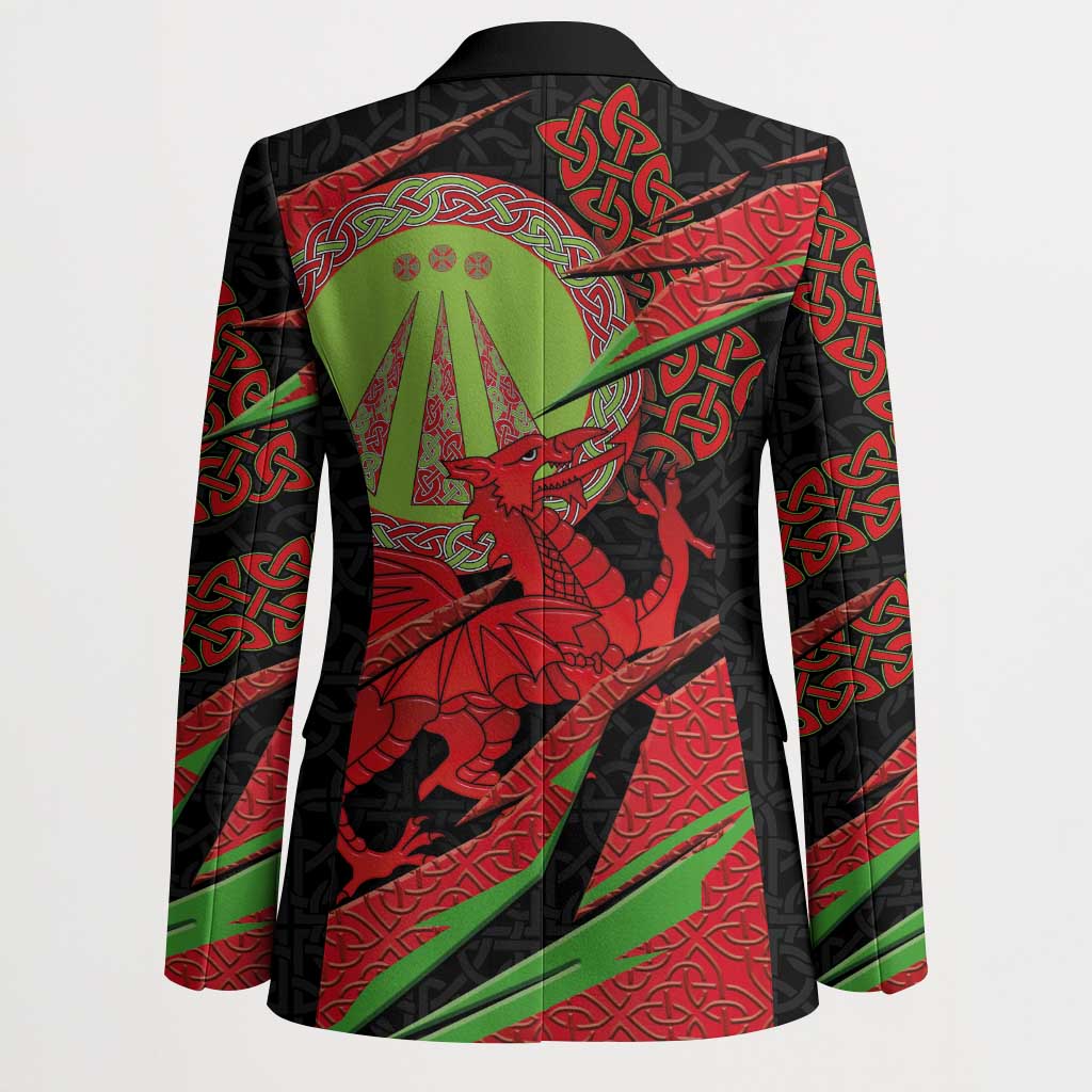 Welsh Celtic-Awen Blazer Wales Y Ddraig Goch with Celtic Knot Sporty - Wonder Print Shop
