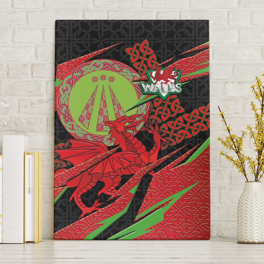 Welsh Celtic-Awen Canvas Wall Art Wales Y Ddraig Goch with Celtic Knot Sporty - Wonder Print Shop
