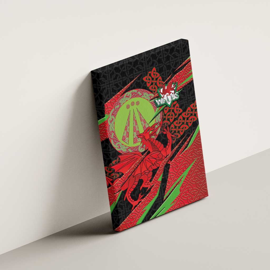 Welsh Celtic-Awen Canvas Wall Art Wales Y Ddraig Goch with Celtic Knot Sporty - Wonder Print Shop