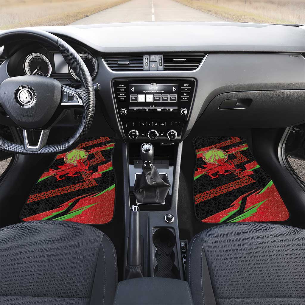 Welsh Celtic-Awen Car Mats Wales Y Ddraig Goch with Celtic Knot Sporty - Wonder Print Shop