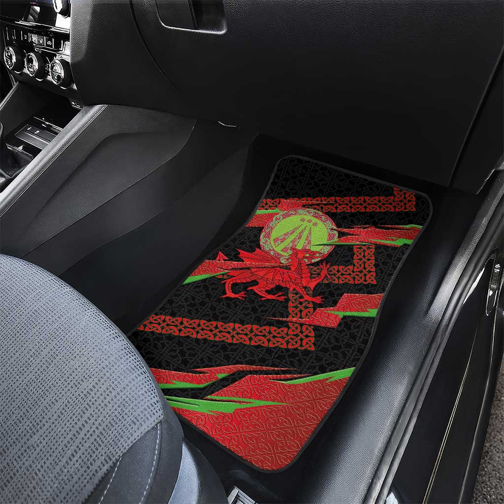 Welsh Celtic-Awen Car Mats Wales Y Ddraig Goch with Celtic Knot Sporty - Wonder Print Shop
