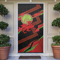 Welsh Celtic-Awen Door Cover Wales Y Ddraig Goch with Celtic Knot Sporty - Wonder Print Shop