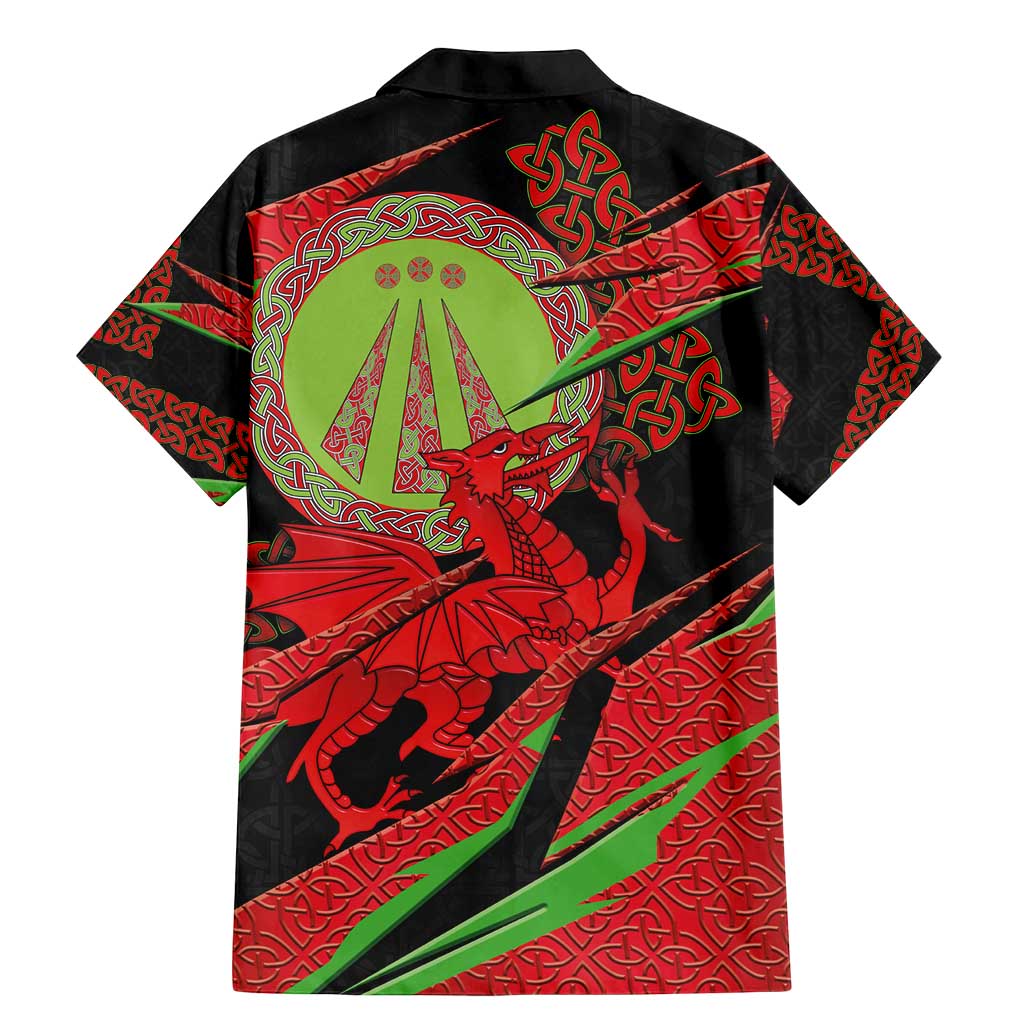 Welsh Celtic-Awen Family Matching Mermaid Dress and Hawaiian Shirt Wales Y Ddraig Goch with Celtic Knot Sporty - Wonder Print Shop