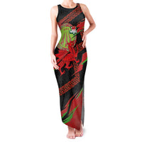 Welsh Celtic-Awen Family Matching Tank Maxi Dress and Hawaiian Shirt Wales Y Ddraig Goch with Celtic Knot Sporty - Wonder Print Shop