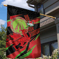 Welsh Celtic-Awen Garden Flag Wales Y Ddraig Goch with Celtic Knot Sporty - Wonder Print Shop