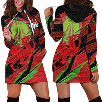 Welsh Celtic-Awen Hoodie Dress Wales Y Ddraig Goch with Celtic Knot Sporty - Wonder Print Shop