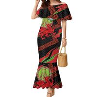 Welsh Celtic-Awen Mermaid Dress Wales Y Ddraig Goch with Celtic Knot Sporty - Wonder Print Shop