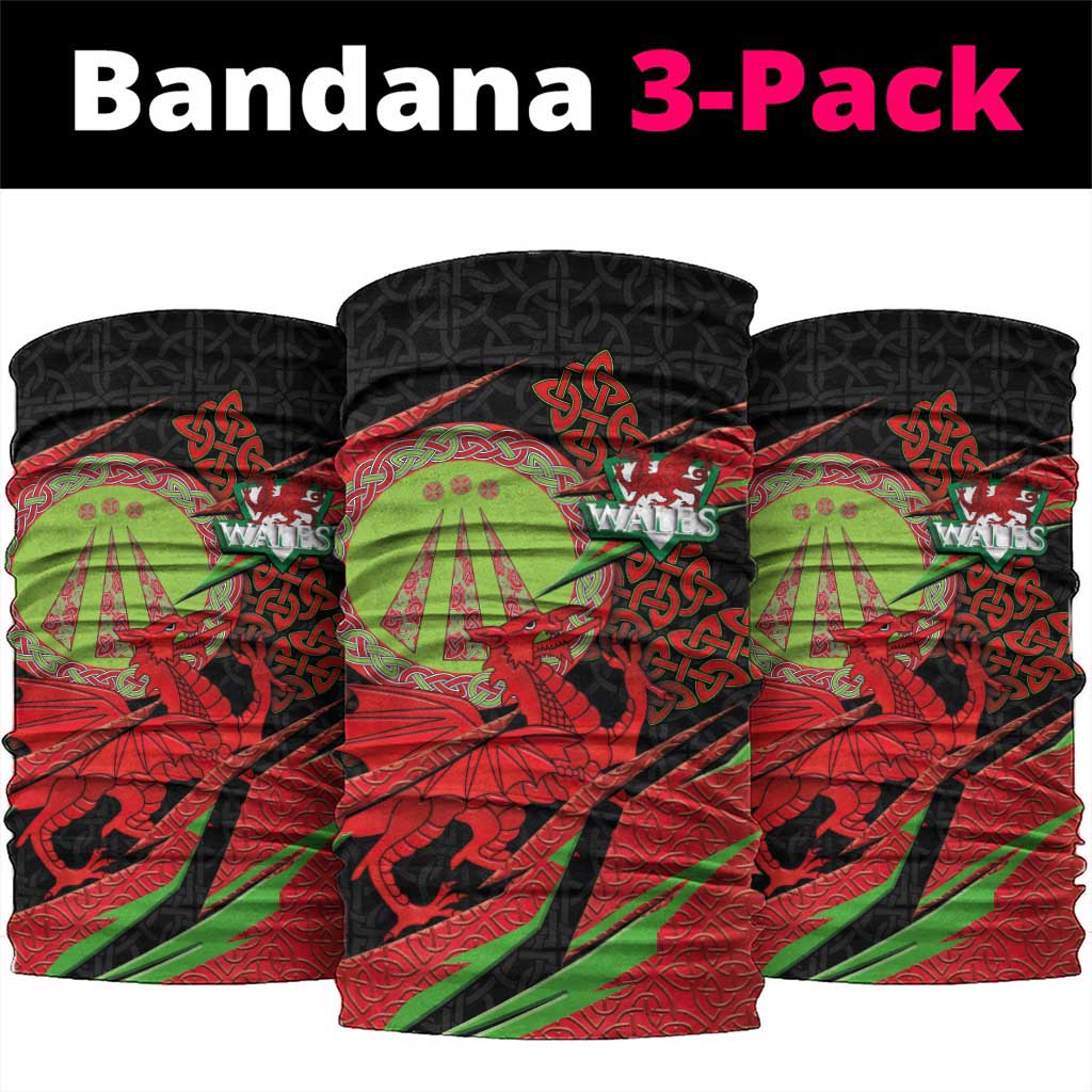Welsh Celtic-Awen Neck Gaiter Wales Y Ddraig Goch with Celtic Knot Sporty - Wonder Print Shop