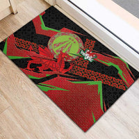 Welsh Celtic-Awen Rubber Doormat Wales Y Ddraig Goch with Celtic Knot Sporty - Wonder Print Shop