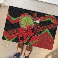 Welsh Celtic-Awen Rubber Doormat Wales Y Ddraig Goch with Celtic Knot Sporty - Wonder Print Shop
