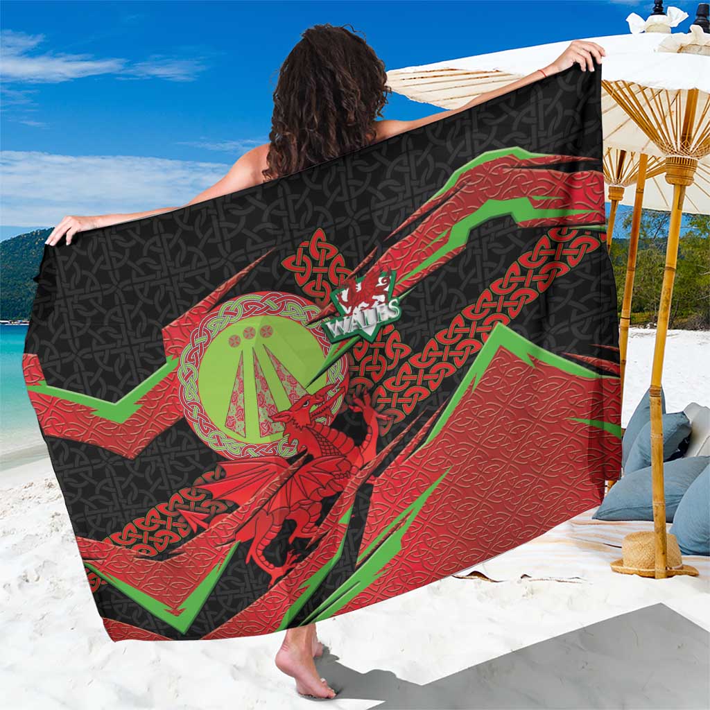 Welsh Celtic-Awen Sarong Wales Y Ddraig Goch with Celtic Knot Sporty - Wonder Print Shop