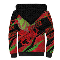 Welsh Celtic-Awen Sherpa Hoodie Wales Y Ddraig Goch with Celtic Knot Sporty - Wonder Print Shop