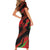 Welsh Celtic-Awen Short Sleeve Bodycon Dress Wales Y Ddraig Goch with Celtic Knot Sporty - Wonder Print Shop