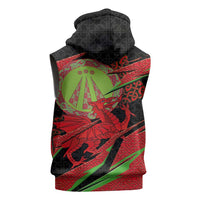 Welsh Celtic-Awen Sleeveless Hoodie Wales Y Ddraig Goch with Celtic Knot Sporty - Wonder Print Shop