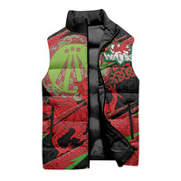 Welsh Celtic-Awen Sleeveless Puffer Jacket Wales Y Ddraig Goch with Celtic Knot Sporty - Wonder Print Shop