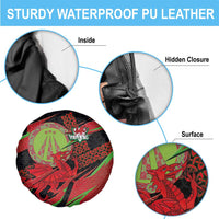 Welsh Celtic-Awen Spare Tire Cover Wales Y Ddraig Goch with Celtic Knot Sporty - Wonder Print Shop