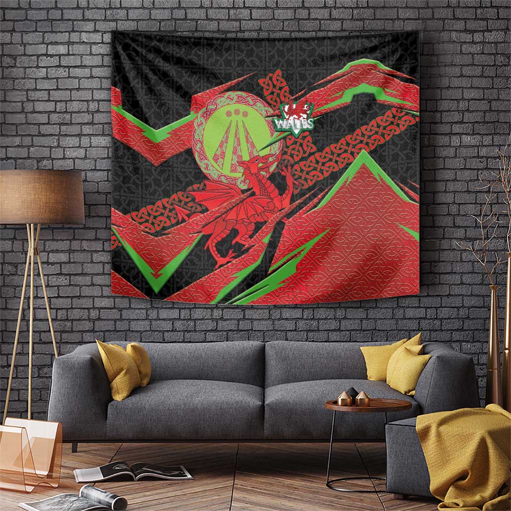 Welsh Celtic-Awen Tapestry Wales Y Ddraig Goch with Celtic Knot Sporty - Wonder Print Shop