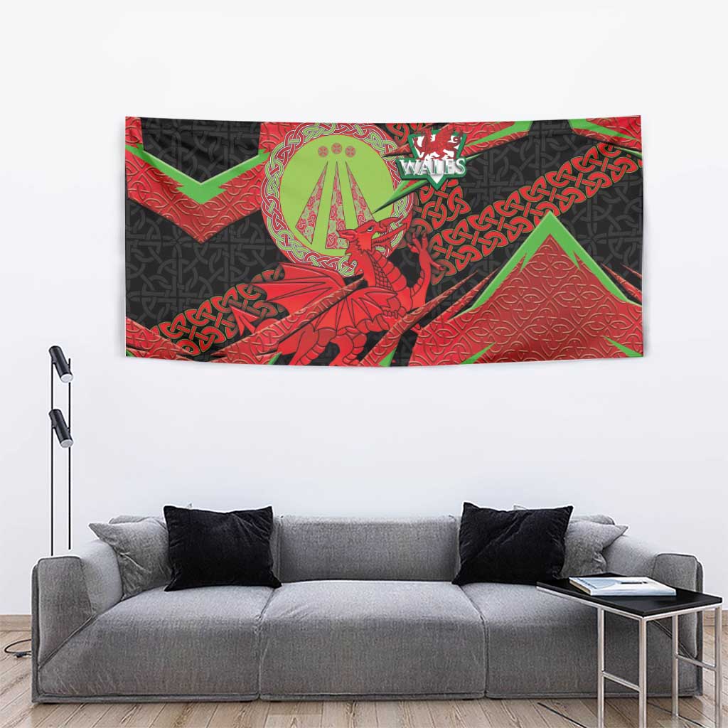Welsh Celtic-Awen Tapestry Wales Y Ddraig Goch with Celtic Knot Sporty - Wonder Print Shop