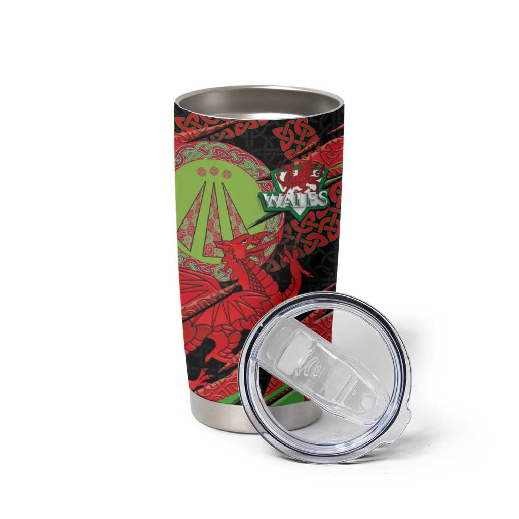 Welsh Celtic-Awen Tumbler Cup Wales Y Ddraig Goch with Celtic Knot Sporty - Wonder Print Shop
