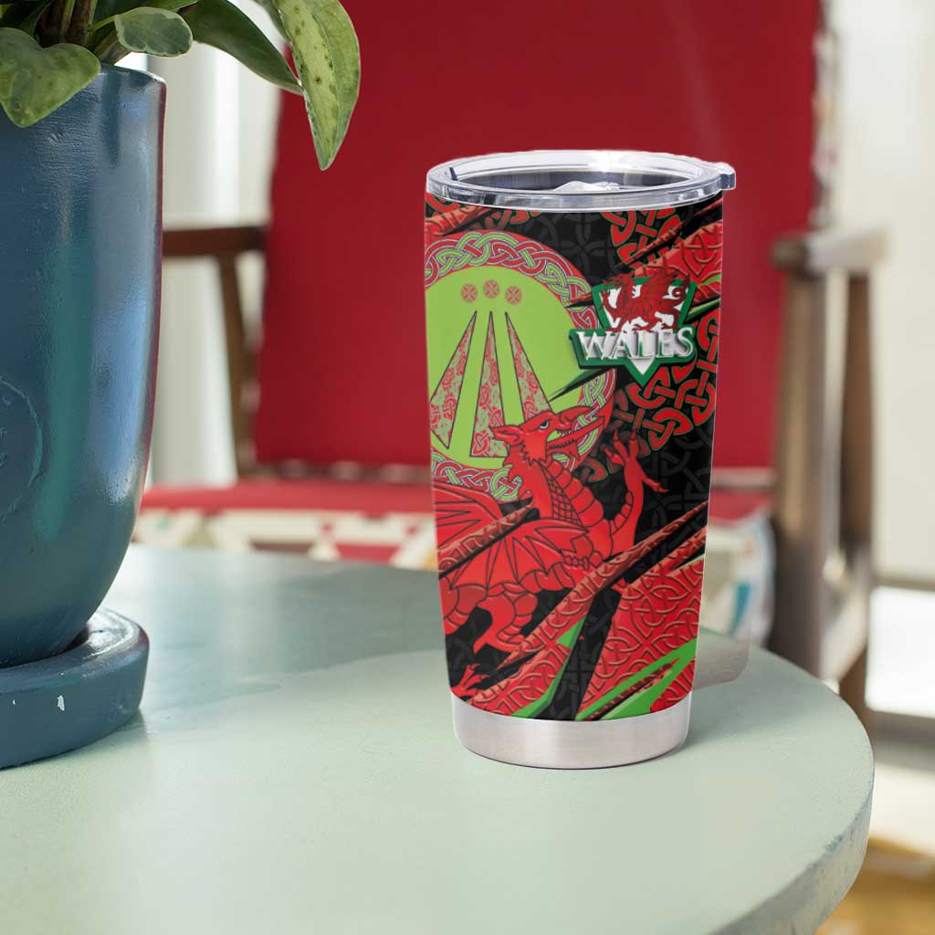 Welsh Celtic-Awen Tumbler Cup Wales Y Ddraig Goch with Celtic Knot Sporty - Wonder Print Shop