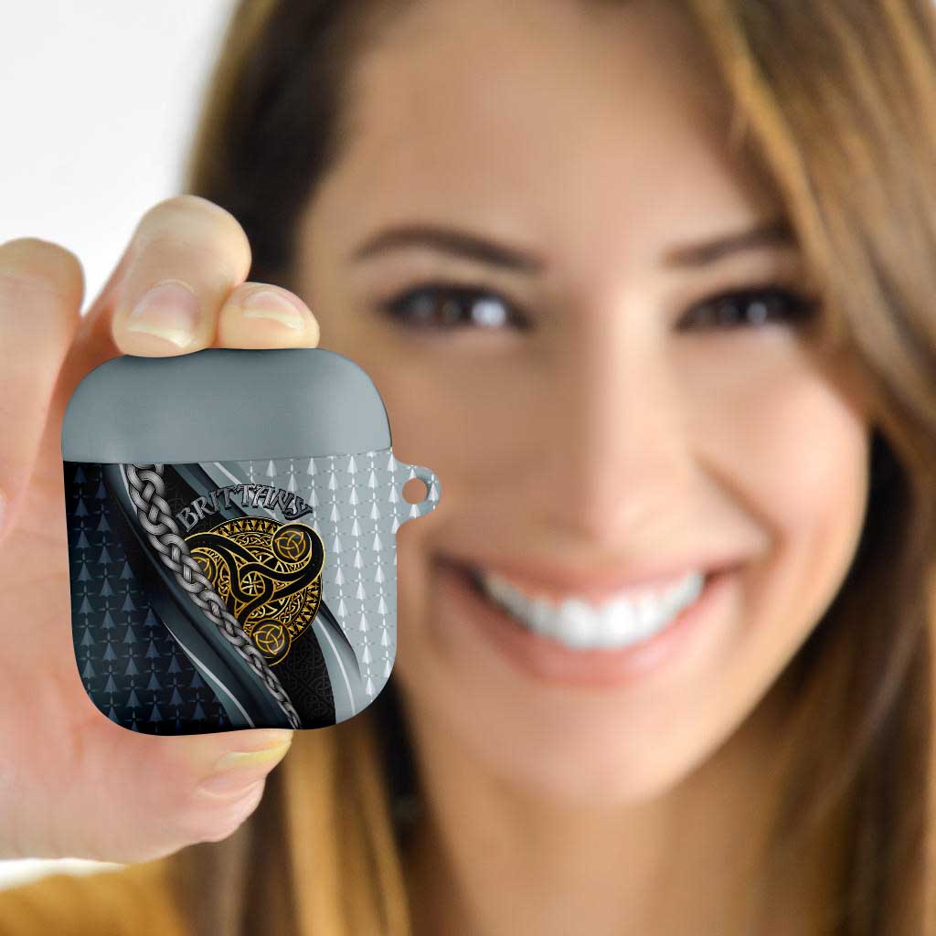 Brittany Triskele Celtic AirPods Case Silver and Gold Sporty Style - Wonder Print Shop