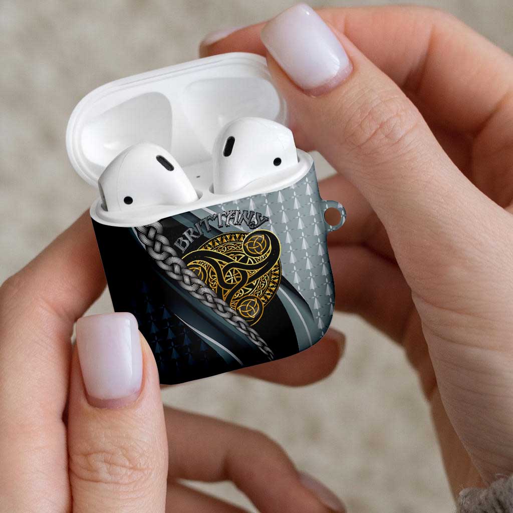 Brittany Triskele Celtic AirPods Case Silver and Gold Sporty Style - Wonder Print Shop