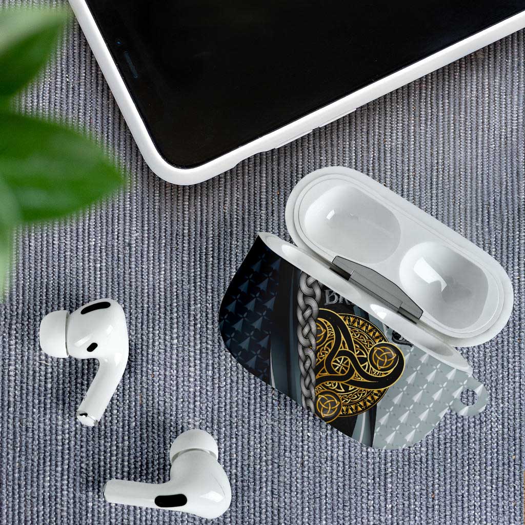 Brittany Triskele Celtic AirPods Case Silver and Gold Sporty Style - Wonder Print Shop