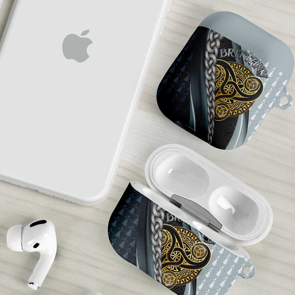 Brittany Triskele Celtic AirPods Case Silver and Gold Sporty Style - Wonder Print Shop