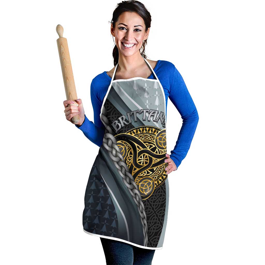 Brittany Triskele Celtic Apron Silver and Gold Sporty Style - Wonder Print Shop