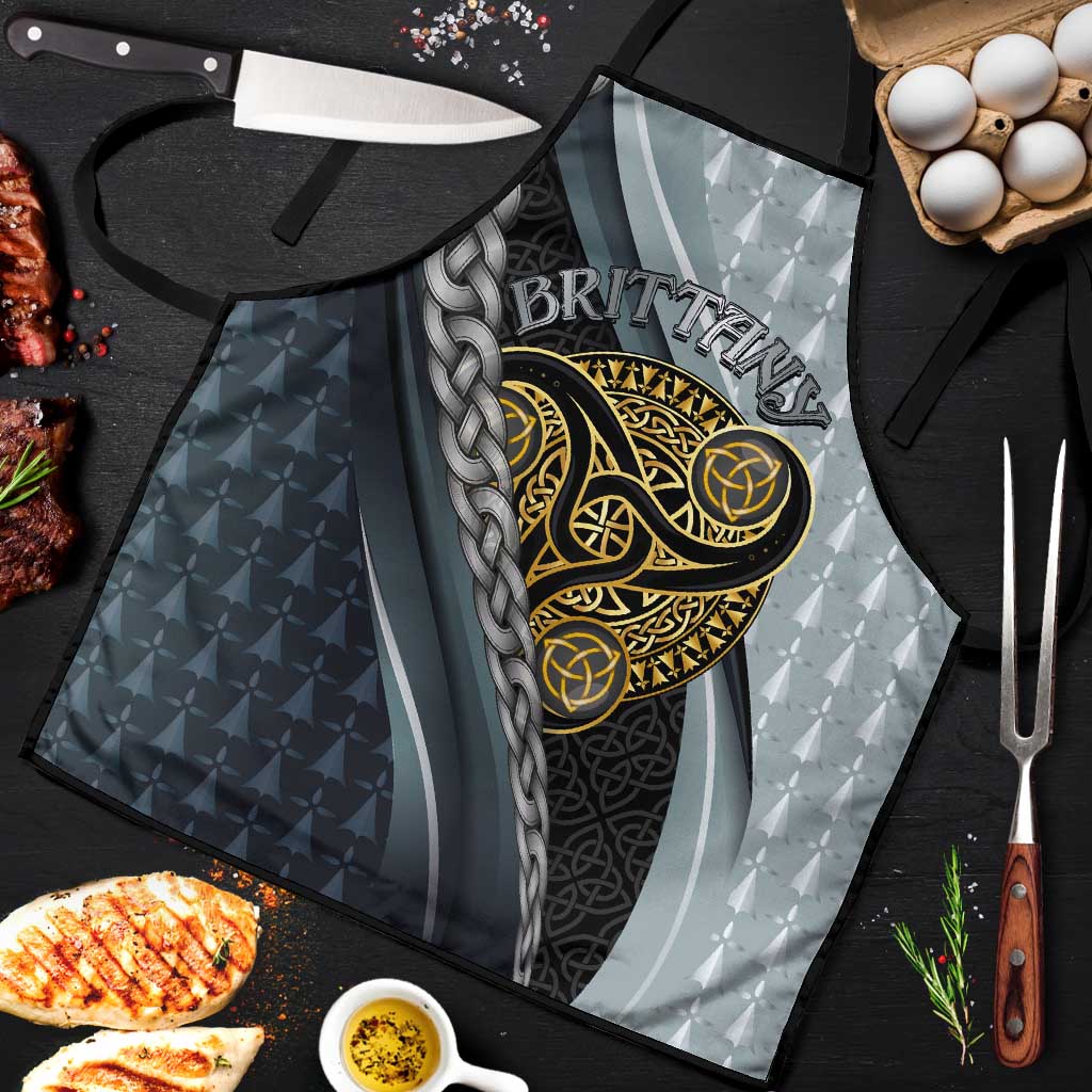 Brittany Triskele Celtic Apron Silver and Gold Sporty Style - Wonder Print Shop
