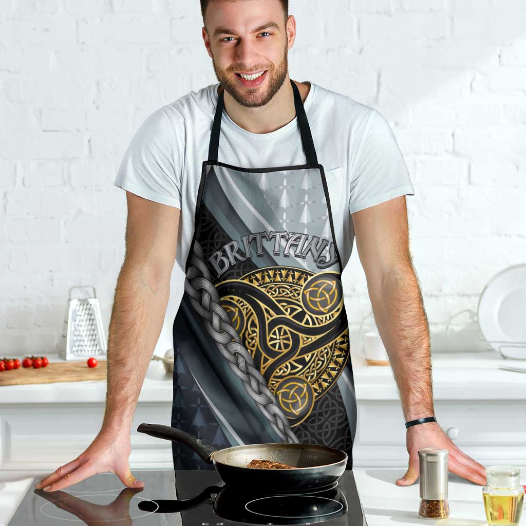 Brittany Triskele Celtic Apron Silver and Gold Sporty Style - Wonder Print Shop